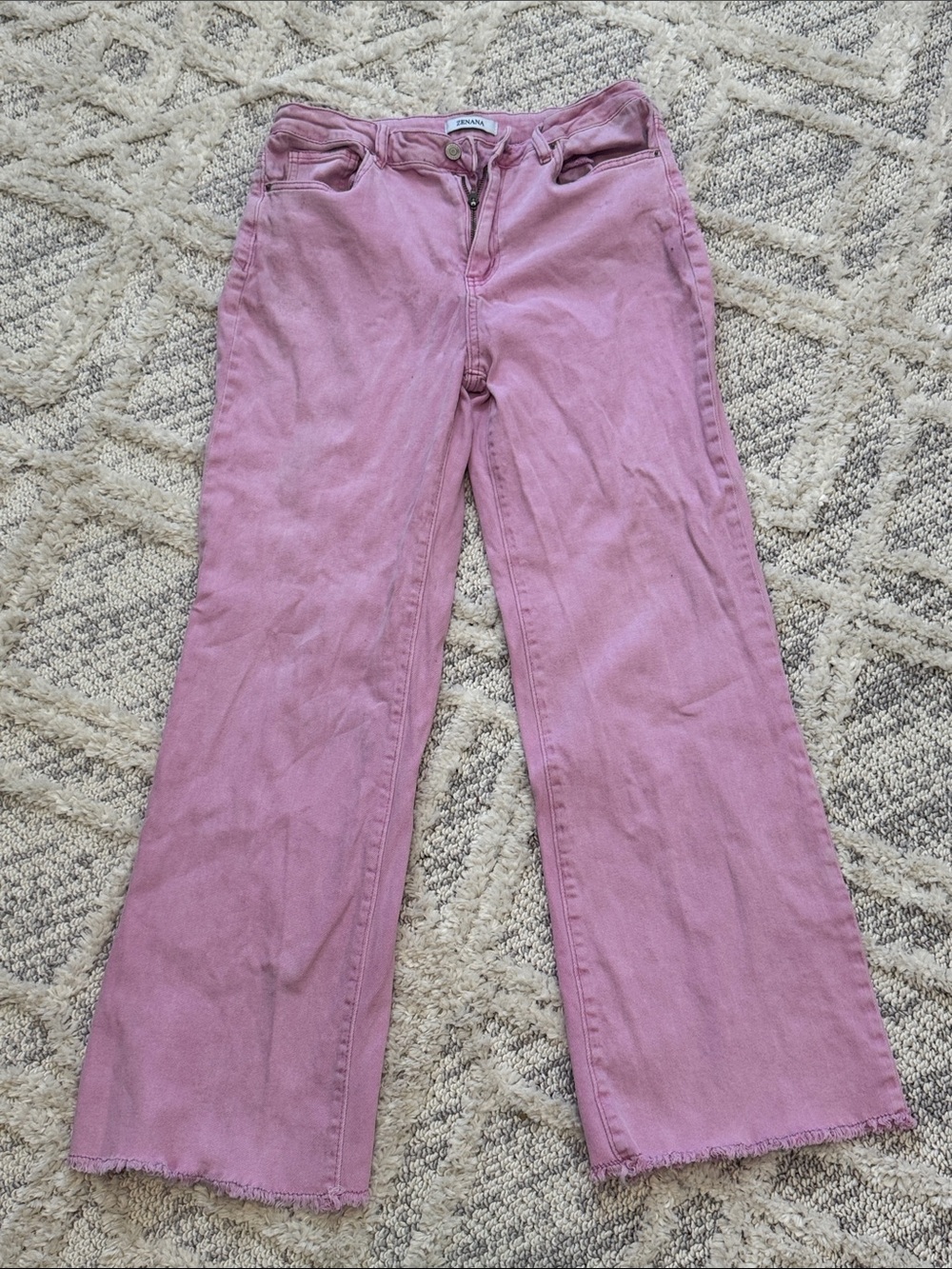 Women’s Cropped Ankle Jeans in Dusty Pink - Brand: unknown